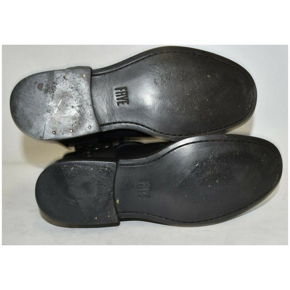 FRYE 'Phillip' Harness Boot MOTO BIKER RING CHIC BLACK LEATHER 6.5 (K11) - Picture 4 of 7